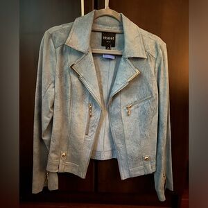 BRAND NEW Insight brand  vegan leather Moto jacket in light blue